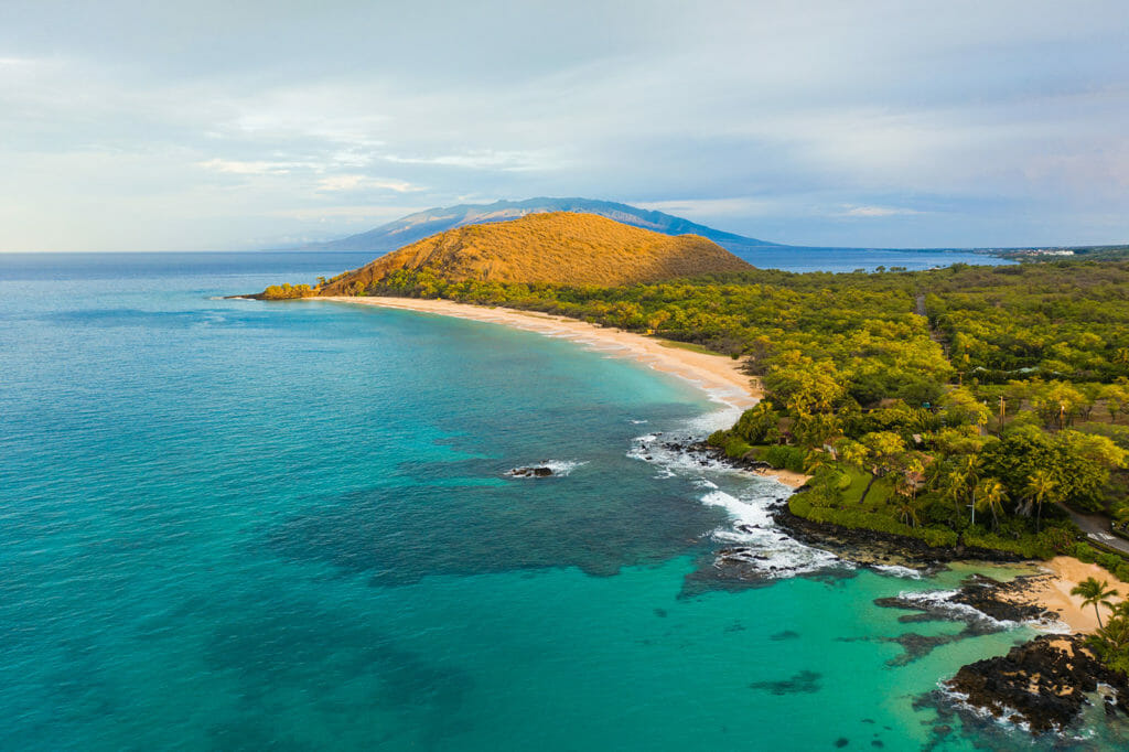 High Angle view of Makena State Park, Big Beach — Maui, Hawai Makena Beach - Big Beach