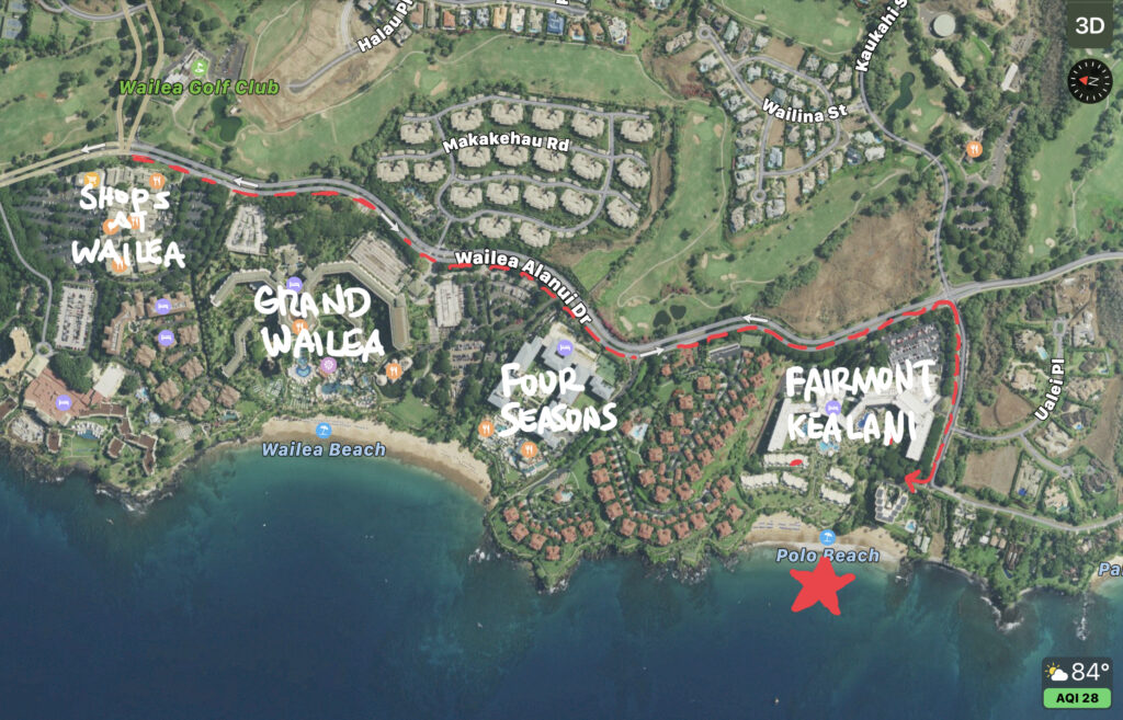 polo beach maui driving map