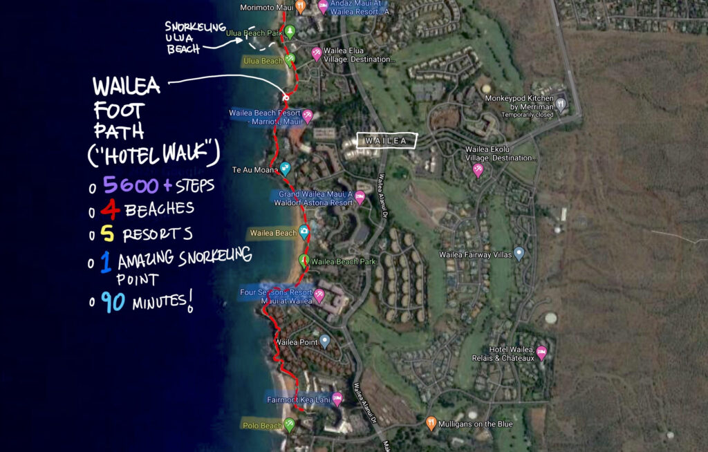 Wailea Hotel Walk Map Wailea map