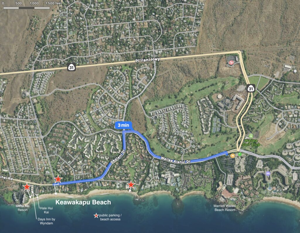 Keawakapu Beach location map